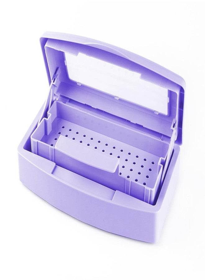 SULLMAR Nail Tool Sterilizers Plastic Nail Art Tray,Clean Box Storage Organizer for Nail,Tweezers, Cutter Manicure Equipment-Nail Art Tool (Purple) - Image 1